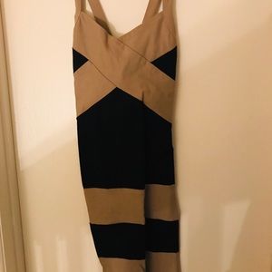Black and Tan bandaged dress